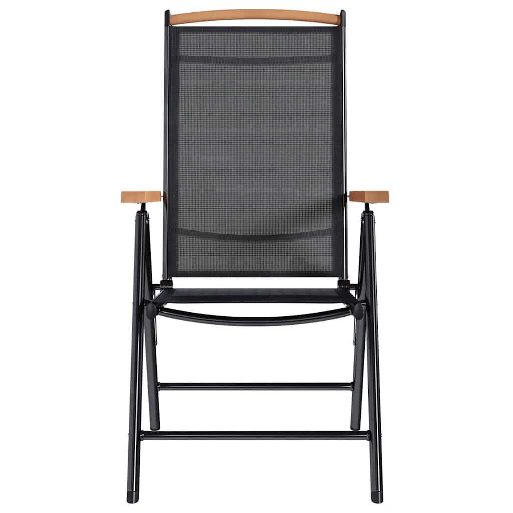 vidaXL Folding Garden Chairs 6 pcs Textilene Black