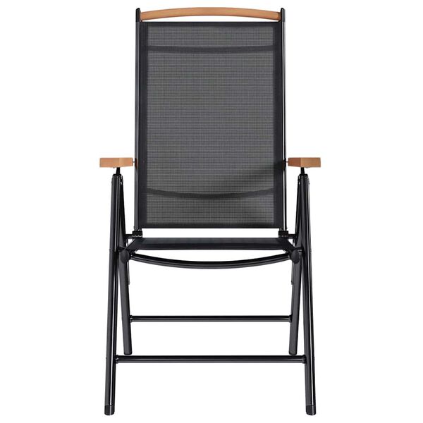 vidaXL Folding Garden Chairs 6 pcs Textilene Black