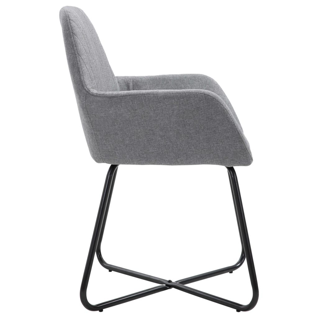 vidaXL Dining Chairs 2 pcs Light Grey Fabric