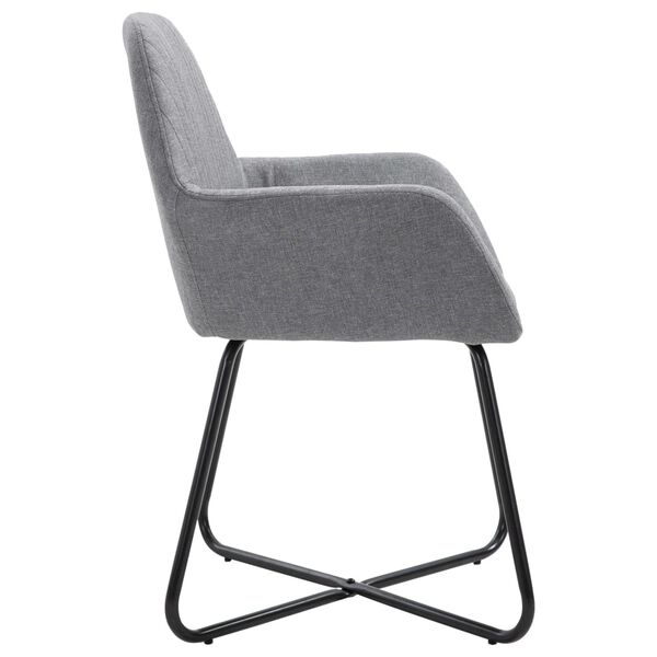 vidaXL Dining Chairs 2 pcs Light Grey Fabric