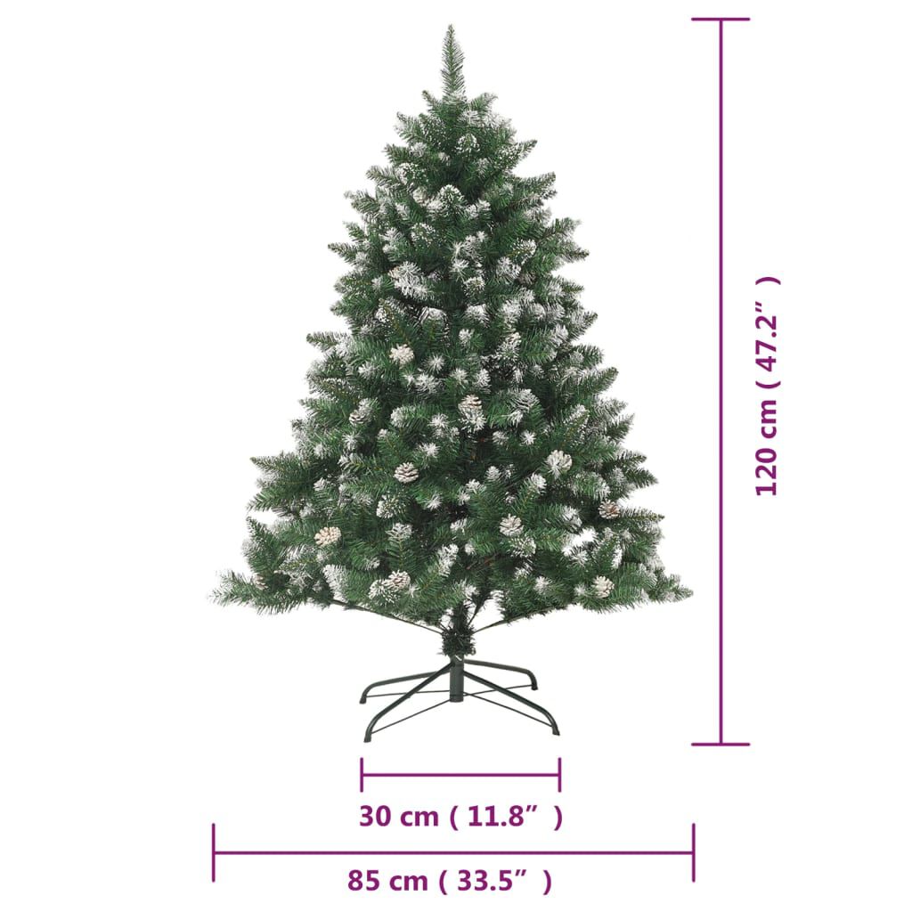 vidaXL Artificial Christmas Tree with Stand 120 cm PVC