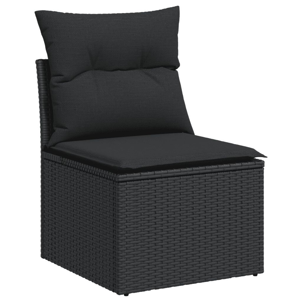 vidaXL 7 Piece Garden Sofa Set with Cushions Brown Poly Rattan