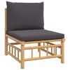 vidaXL 10 Piece Garden Lounge Set with Dark Grey Cushions Bamboo