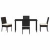 vidaXL Garden Dining Set 5 pcs Black Powder-Coated Steel