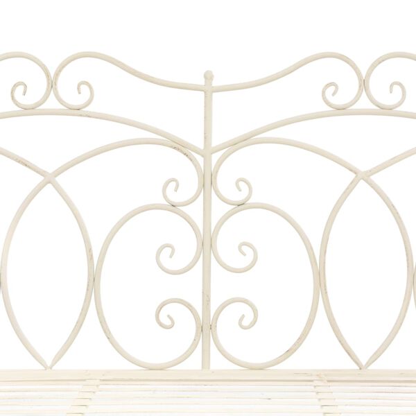 vidaXL Garden Bench 104 cm Iron Antique White