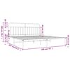 vidaXL Metal Bed Frame without Mattress with Headboard White 193x203cm