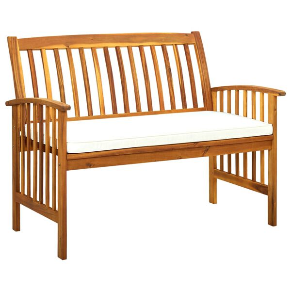 vidaXL Garden Bench with Cushion 119 cm Solid Acacia Wood