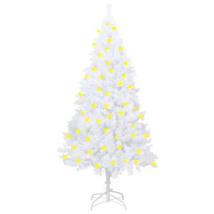 vidaXL Artificial Pre-lit Christmas Tree with Thick Branches White 150 cm