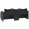 vidaXL Garden Lounge Set Black Poly Rattan