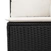 vidaXL 4 Piece Garden Sofa Set with Cushions Black Poly Rattan