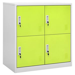 vidaXL Locker Cabinet Light Grey and Green 90x45x92.5 cm Steel