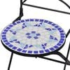 vidaXL 3 Piece Mosaic Bistro Set Ceramic Tile Blue and White