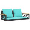 vidaXL Swing Bench with Cushions Black 109x62x40 cm Poly Rattan