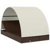 vidaXL 2-Person Sunbed with Round Roof Brown 211x112x140 cm Poly Rattan