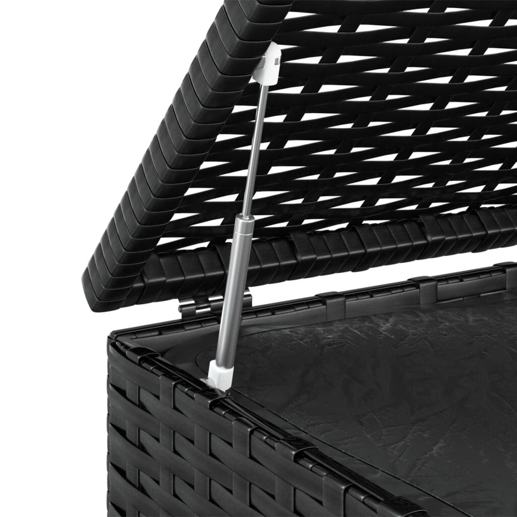 vidaXL Garden Cushion Box PE Rattan 100x49x103.5 cm Black