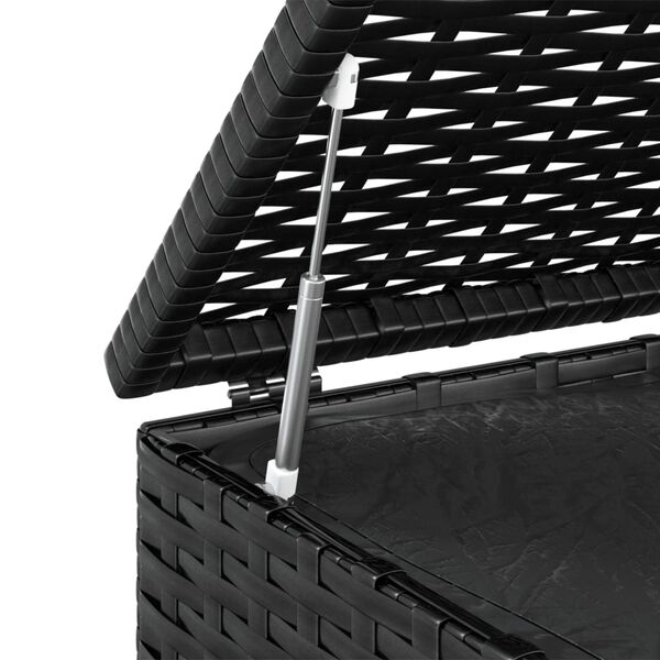 vidaXL Garden Cushion Box PE Rattan 100x49x103.5 cm Black