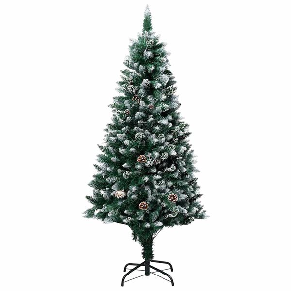 vidaXL Artificial Pre-lit Christmas Tree with Ball Set&Pine Cones 150 cm