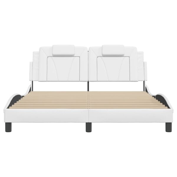vidaXL Bed Frame "Viana" without Mattress White 152x203 cm Faux Leather