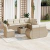 vidaXL 9 Piece Garden Sofa Set with Cushions Beige Poly Rattan