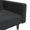 vidaXL 2-Seater Sofa Bed with Two Pillows Black Velvet
