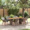vidaXL Garden Dining Set with Cushion 7 pcs Grey and brown Poly Rattan
