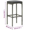 vidaXL 5 Piece Garden Bar Set with Cushions Poly Rattan Grey