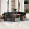 vidaXL 8 Piece Garden Sofa Set with Cushions Grey Poly Rattan