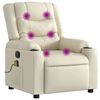 vidaXL Massage Recliner Chair Cream Faux Leather