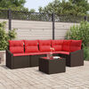 vidaXL Sofa Set with Cushion 6 pcs Brown Poly Rattan
