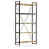 vidaXL 5-Tier Bookcase 90x30x180 cm Solid Reclaimed Wood