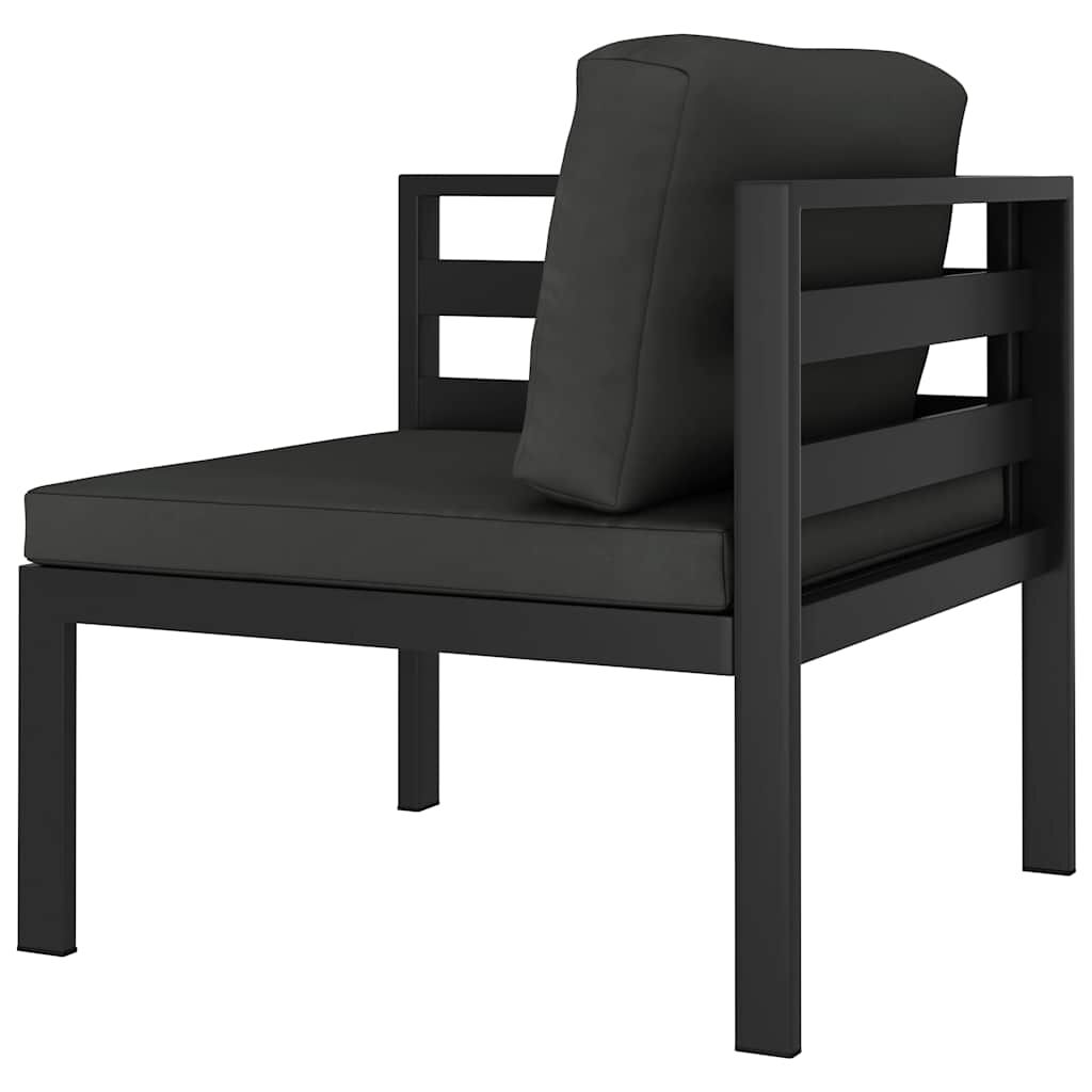 vidaXL Sectional Corner Sofa 1 pc with Cushions Aluminium Anthracite