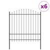 vidaXL Garden Fence 6 pcs Grey 170 x 215 cm Powder-Coated Steel