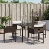 vidaXL Garden Chairs with Cushions 4 pcs Brown Poly Rattan