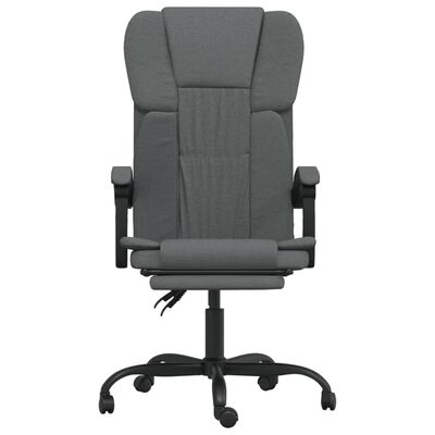 vidaXL Reclining Office Chair Dark Grey Fabric