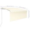 vidaXL Automatic Retractable Awning with Blind 3x2.5m Cream