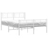 vidaXL Metal Bed Frame without Mattress with Footboard White 150x200cm