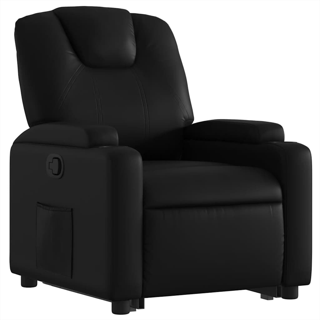 vidaXL Stand up Recliner Chair Black Faux Leather