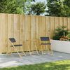 vidaXL 3 Piece Folding Bistro Set with Dark Grey Cushions Bamboo