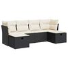 vidaXL 6 Piece Garden Sofa Set with Cushions Black Poly Rattan