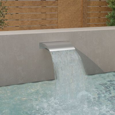 vidaXL Pool Fountain Silver 45x9x26 cm Stainless Steel