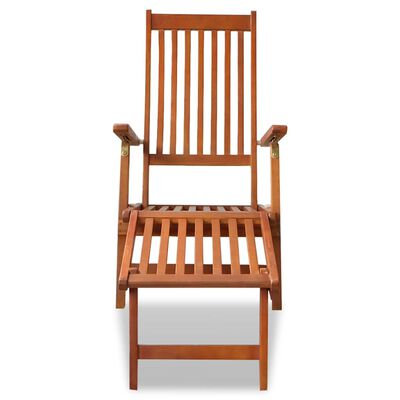 vidaXL Outdoor Deck Chair with Footrest Solid Acacia Wood