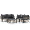 vidaXL 5 Piece Garden Lounge Set with Cushions Anthracite Poly Rattan