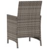 vidaXL 3 Piece Bistro Set with Cushions Grey Poly Rattan