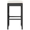 vidaXL Garden Bar Stools with Cushions 4 pcs Black Poly Rattan