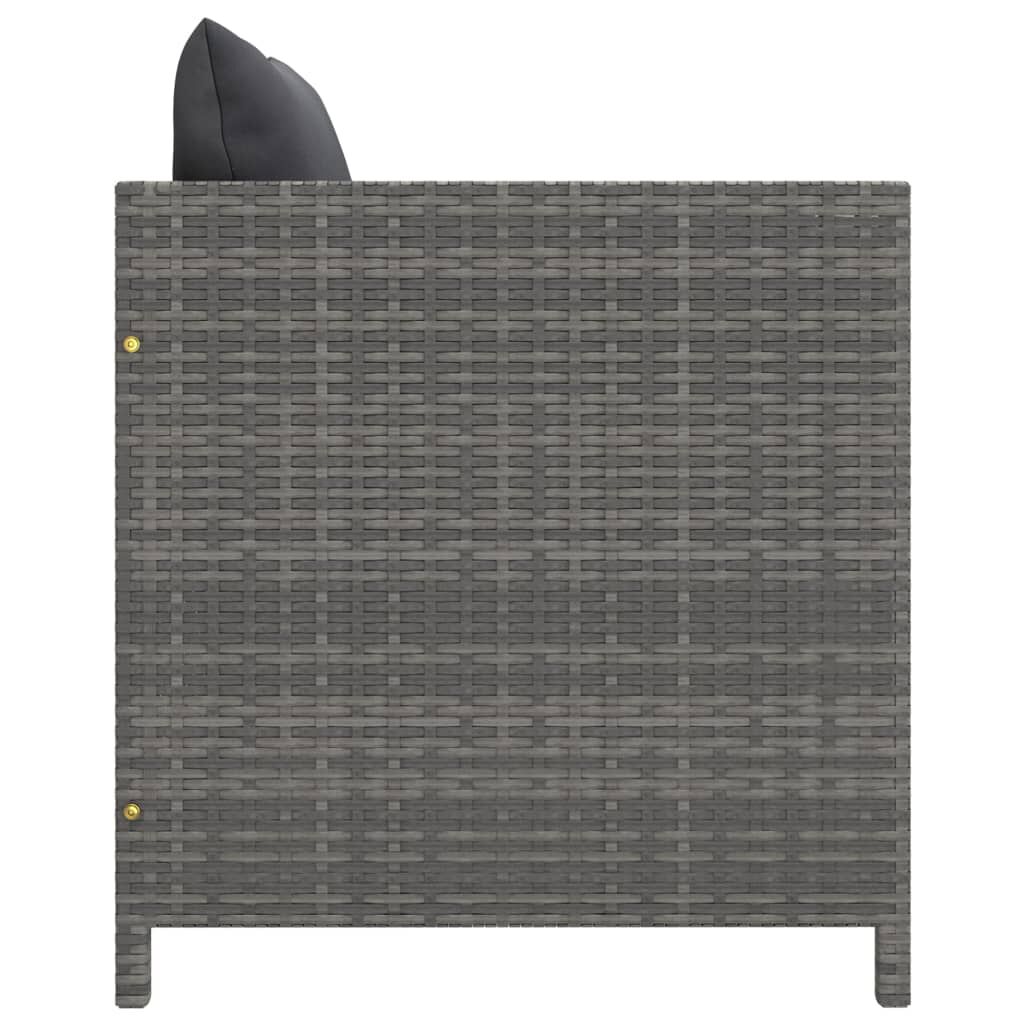 vidaXL 12 Piece Garden Lounge Set with Cushions Poly Rattan Grey