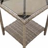 vidaXL Garden Sofa with Table&Cushions L-shaped Grey Poly Rattan
