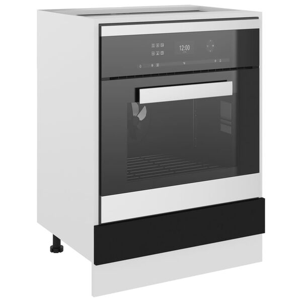 vidaXL Oven Cabinet Lyon Black 60x46x81.5 cm Engineered Wood