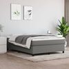 vidaXL Box Spring Bed Frame Dark Grey Queen Fabric
