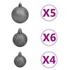 vidaXL Corner Artificial Christmas Tree LEDs&Ball Set White 180 cm PVC