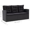 vidaXL 6 Piece Garden Lounge Set with Cushions Poly Rattan Black